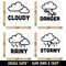 Weather Day Planner Stormy Rainy Cloudy Danger Rubber Stamp Set for Stamping Crafting Planners